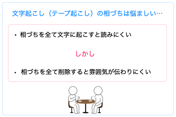 文字起こしの相づちは悩ましい